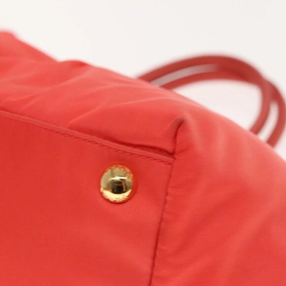 PRADA Hand Bag Nylon Orenge Sunset Gold Auth 94395 - Picture 10 of 14